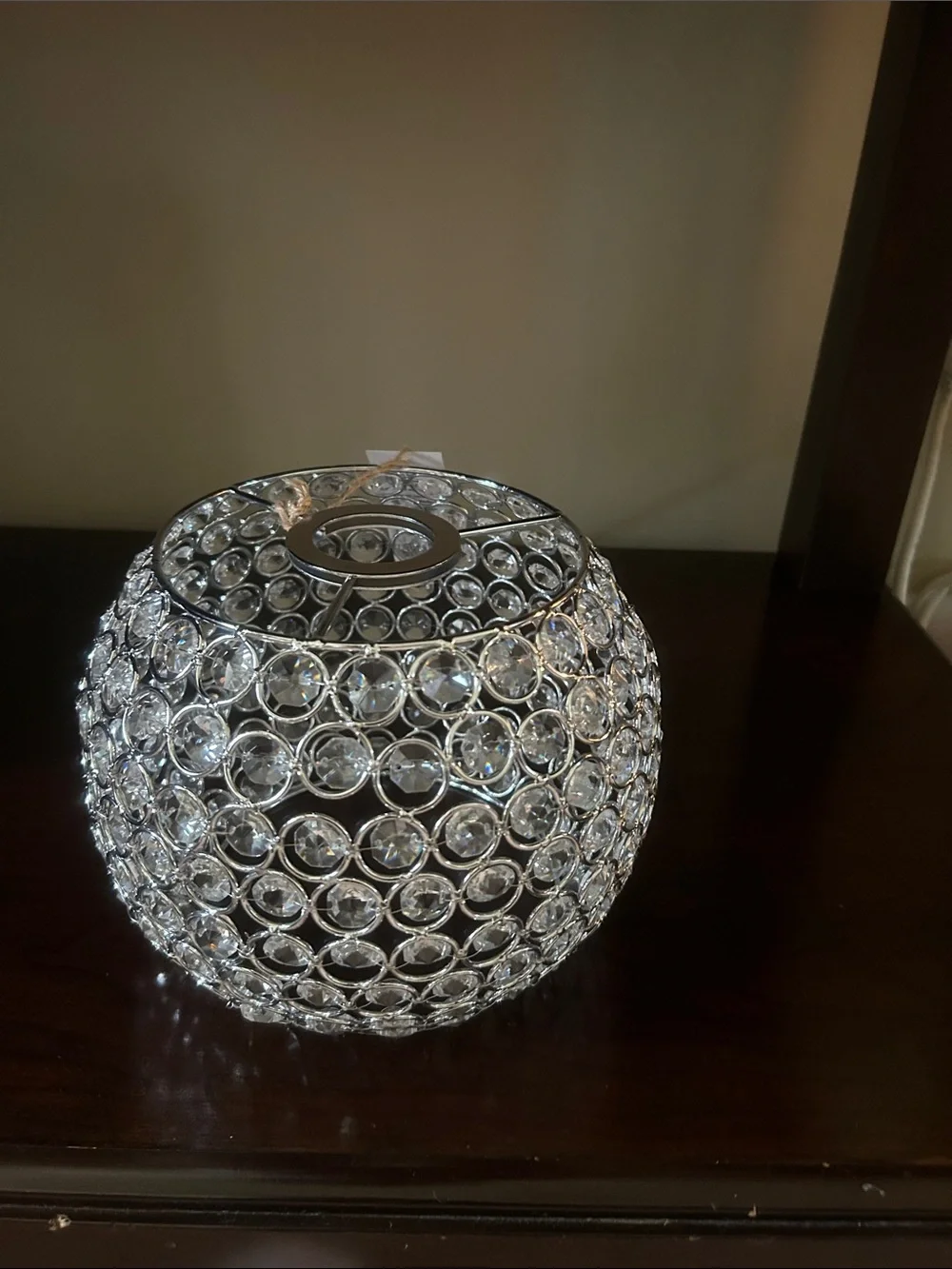 Crystal Glass Drum Shade Ceiling Light - Clear